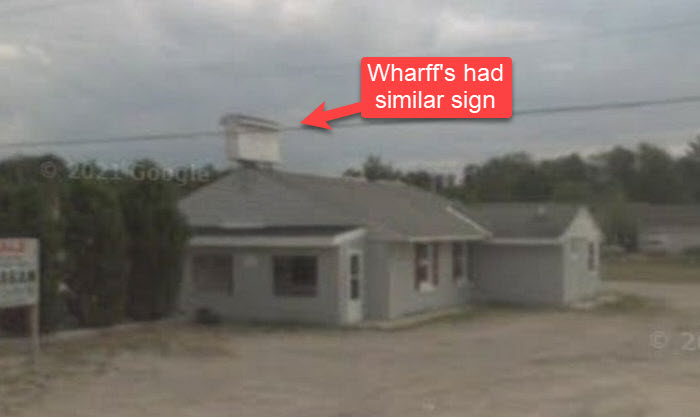 Wharffs Dinner Bell - Sign On Roof